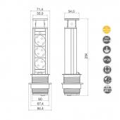 slika EL. UTIČNICA Ø60 3xŠUKO - CRNA EL. UTIČNICA Ø60 3xŠUKO - CRNA