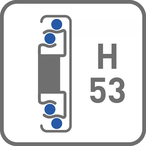 H=53mm KLIZAČ- TELESKOPSKI L-1000MM H=53MM - H=53mm