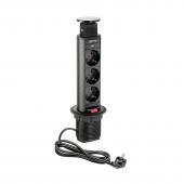 EL. UTIČNICA Ø60  3xŠUKO - CRNA