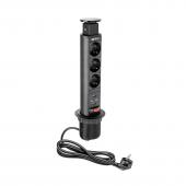 EL. UTIČNICA Ø60  3xŠUKO, USB - CRNA