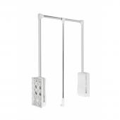 GARDEROBNI LIFT   8 kg  83-115  HROM - BOČNI PVC POKLOPAC BELI